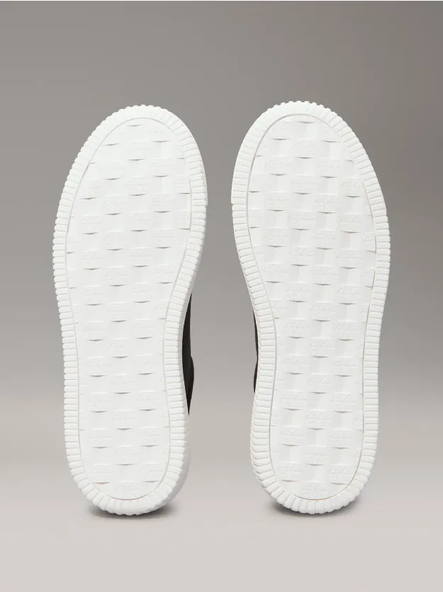 Black/Bright White Leather Trainers