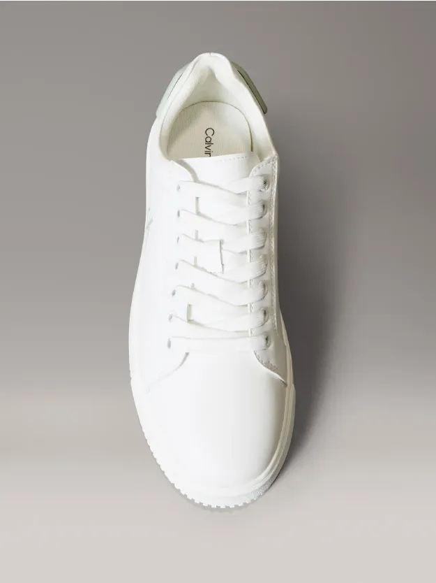 Creamy White/Whisper Pink Leather Trainers