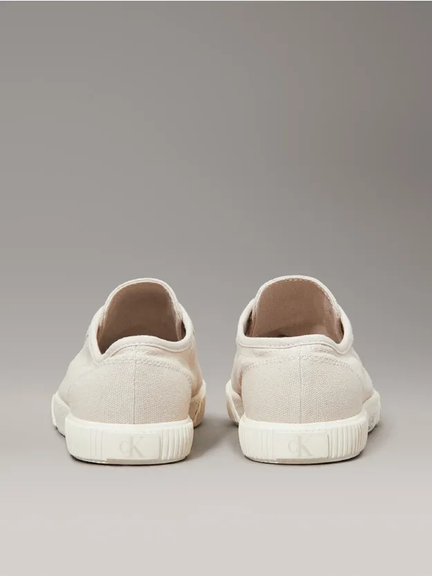 Eggshell Canvas Low Profile Trainers