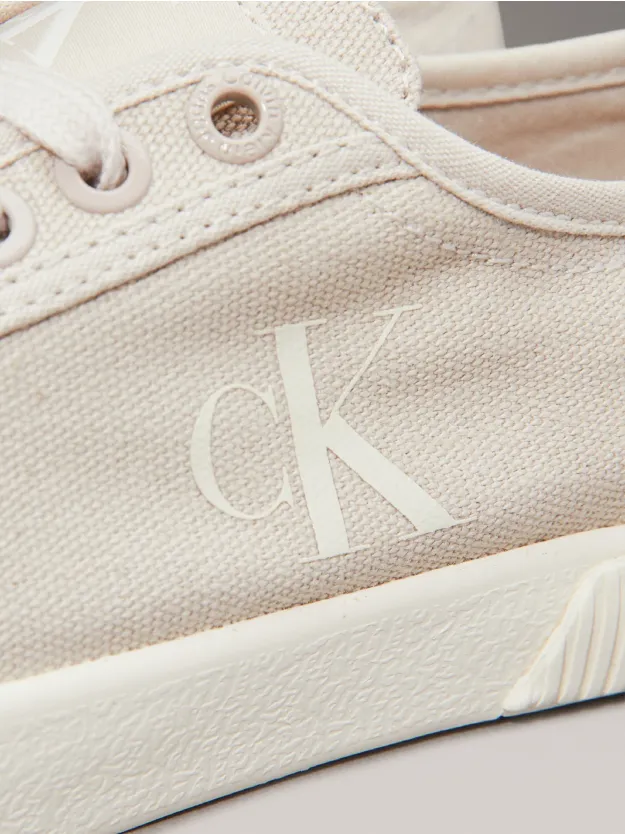 Eggshell Canvas Low Profile Trainers