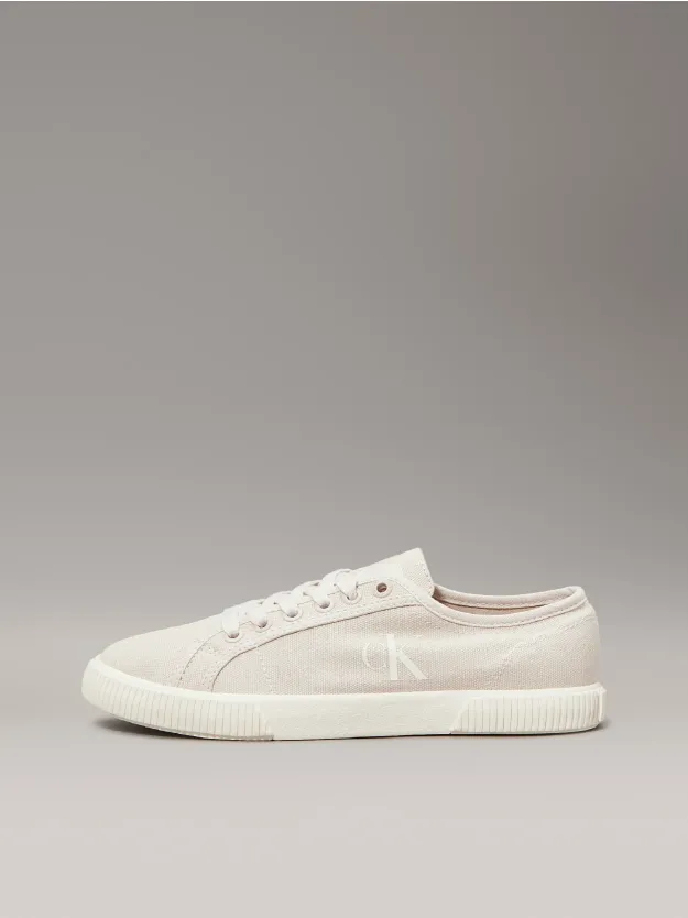 Eggshell Canvas Low Profile Trainers