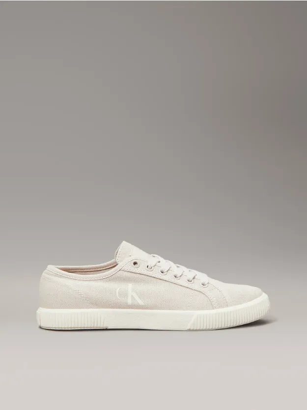 Eggshell Canvas Low Profile Trainers