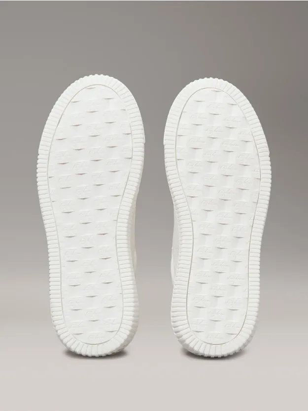 Bright White/Silver حذاء رياضي من الجلد