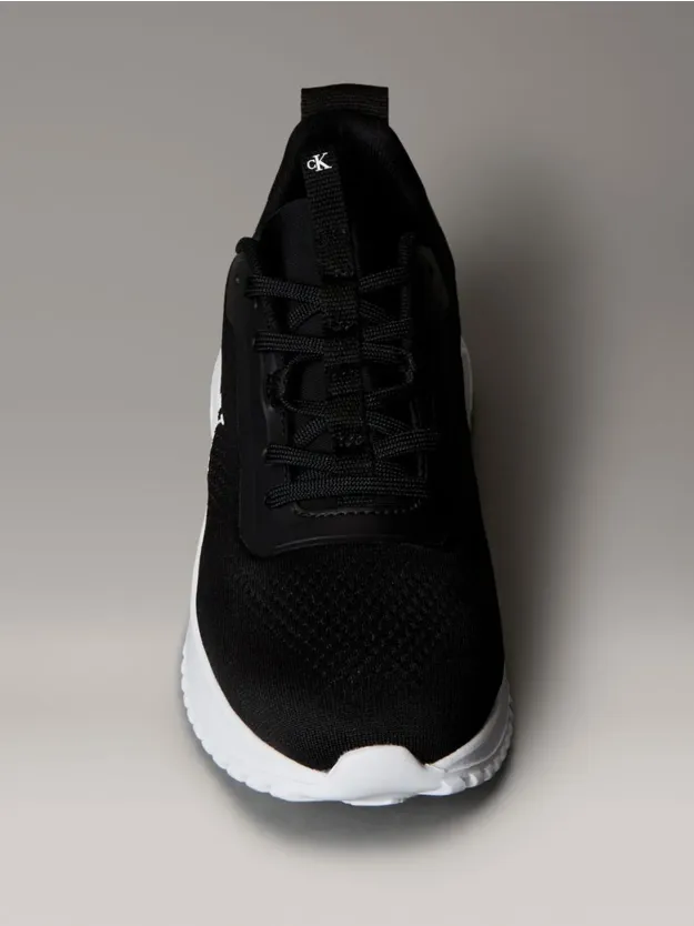 Black/Bright White حذاء رياضي خفيف الوزن للغاية من قماش شبكي جيد التهوية