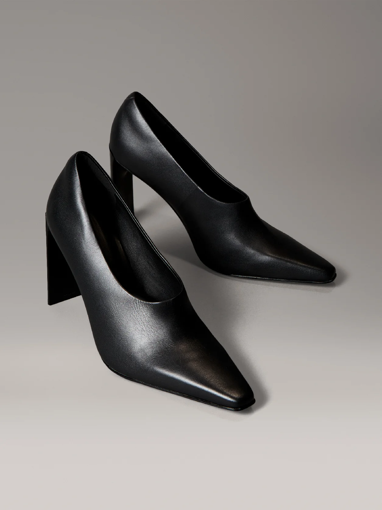 PVH Black Leather Stiletto Pumps