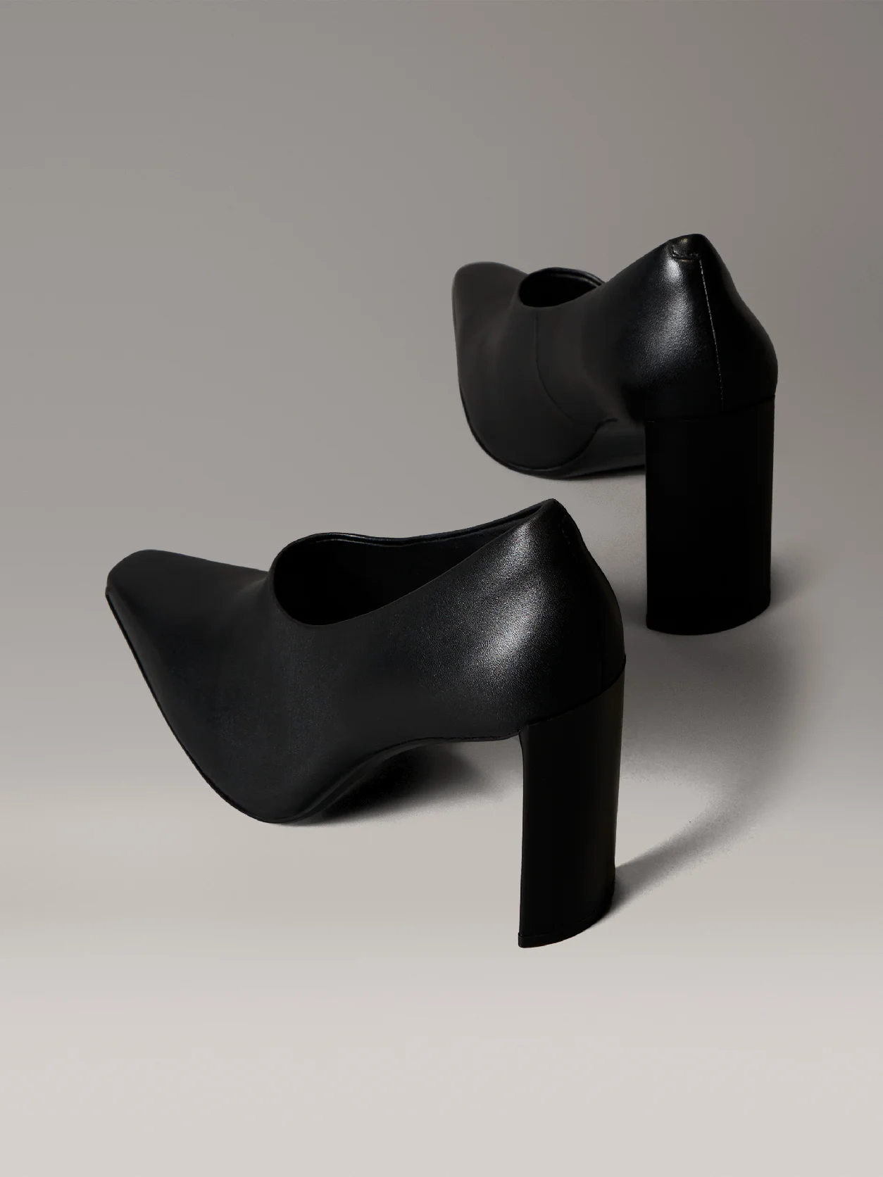 PVH Black Leather Stiletto Pumps