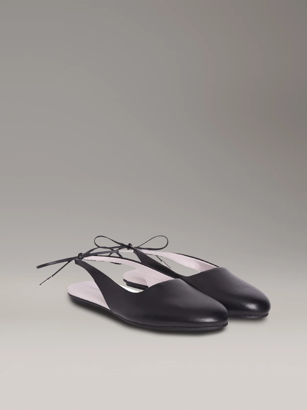 Ck Black Leather Slingback Ballerinas