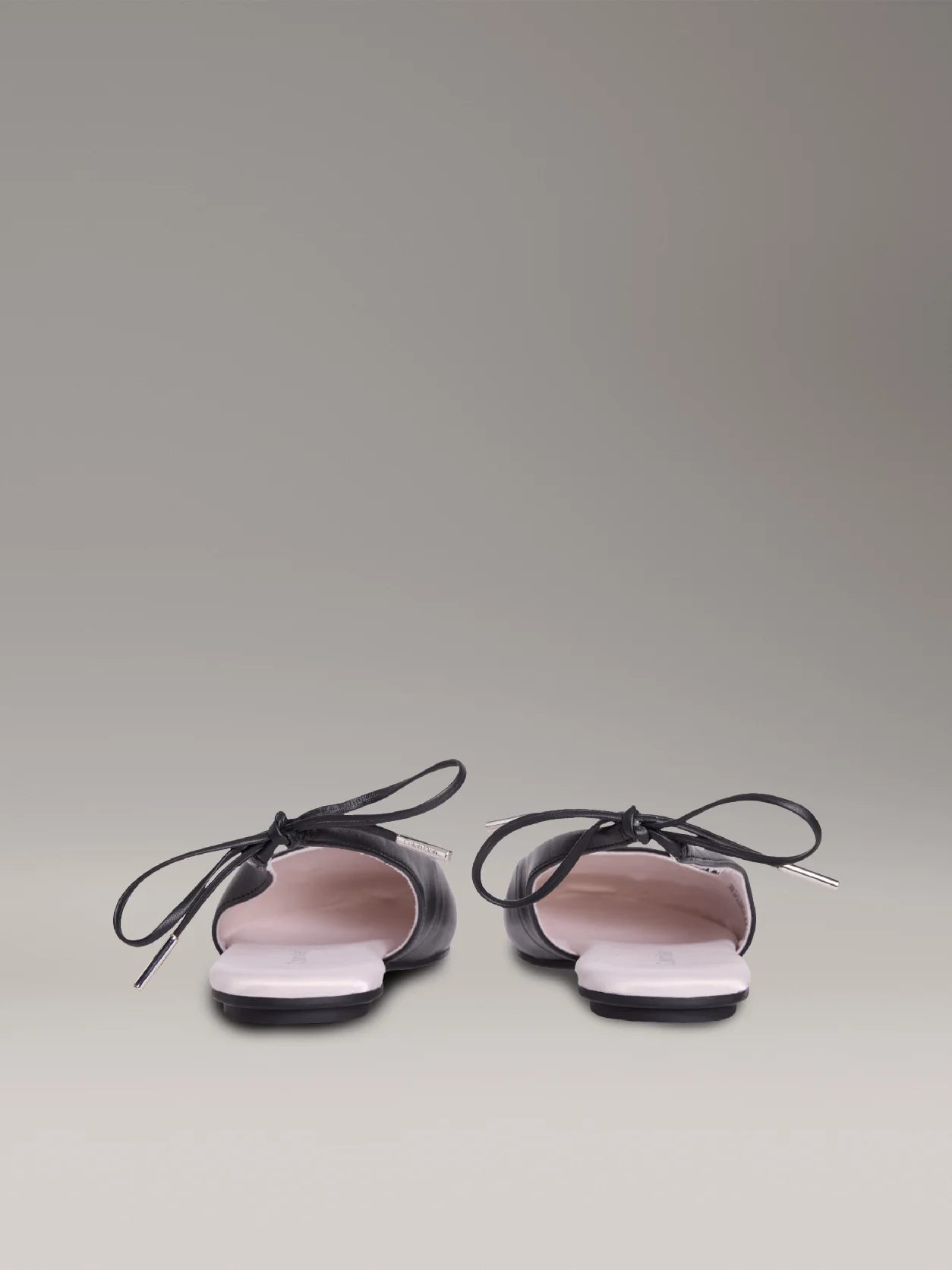 Ck Black Leather Slingback Ballerinas