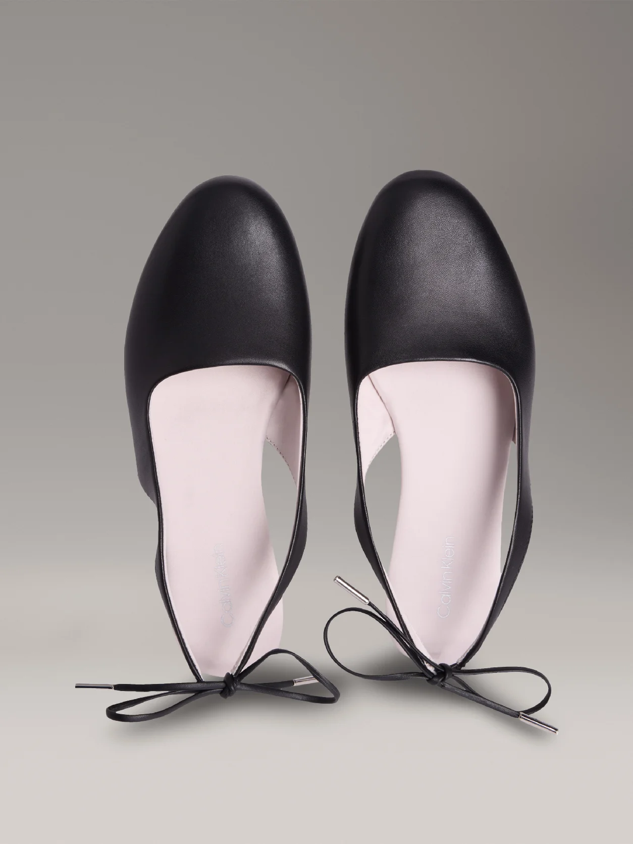 Ck Black Leather Slingback Ballerinas