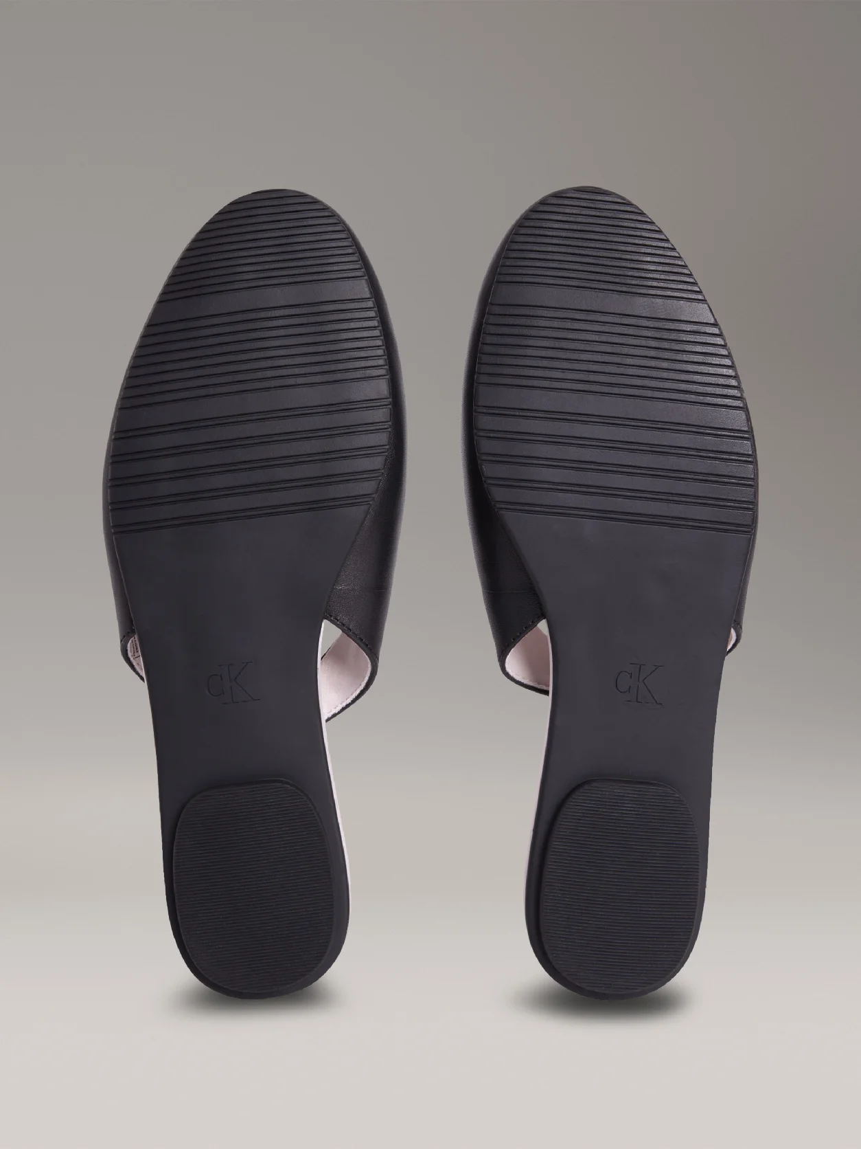 Ck Black Leather Slingback Ballerinas