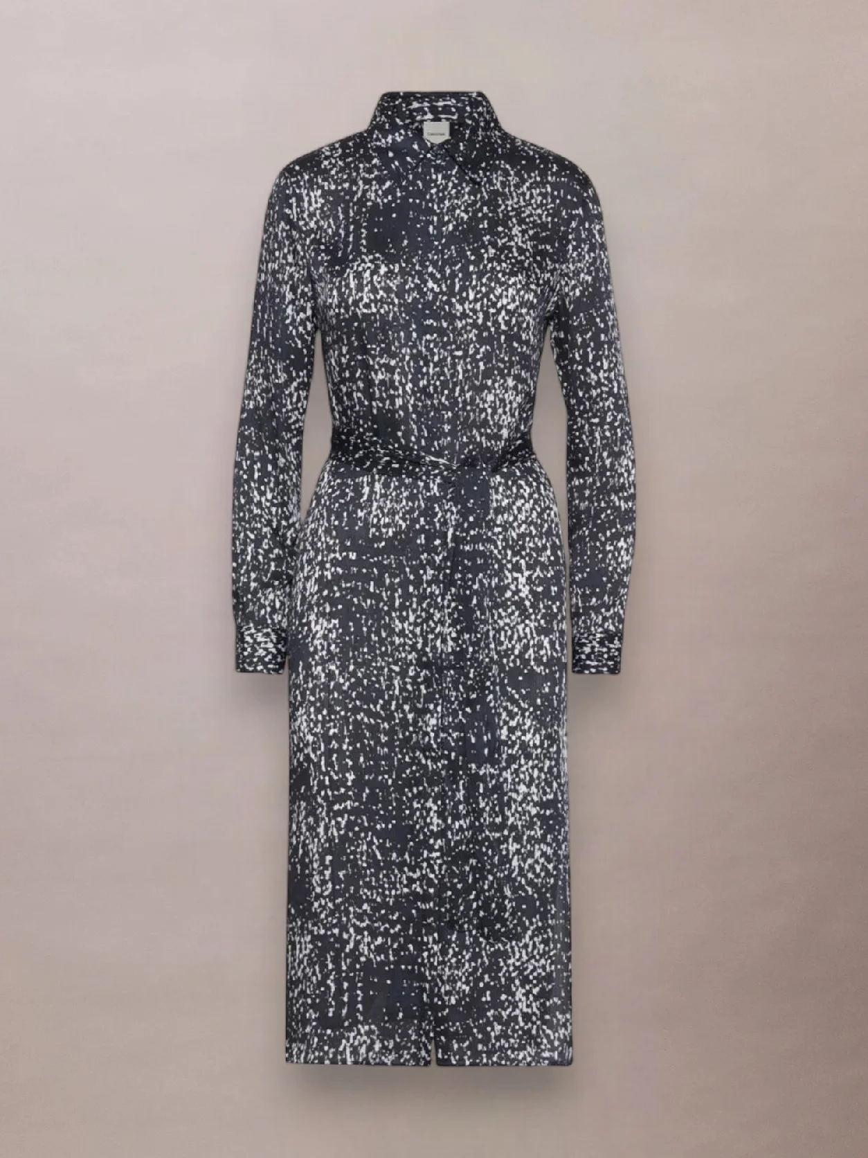 Inkwell فستان قميص مطبوع ساتان