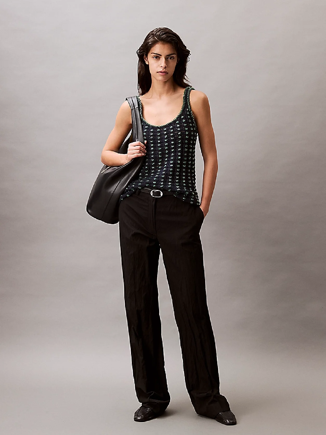 Dark Sapphire توب بدون أكمام من القطن