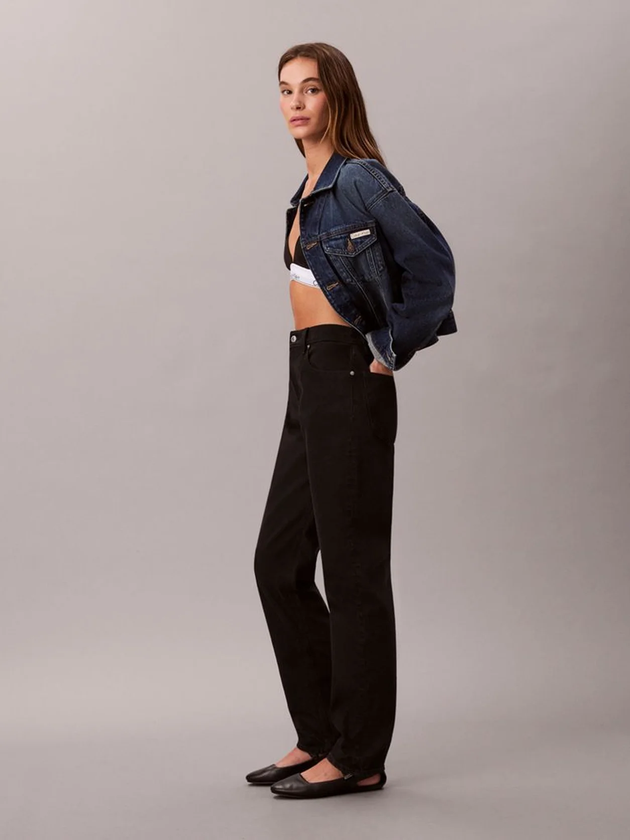 SOFT BLACK بنطال جينز موم