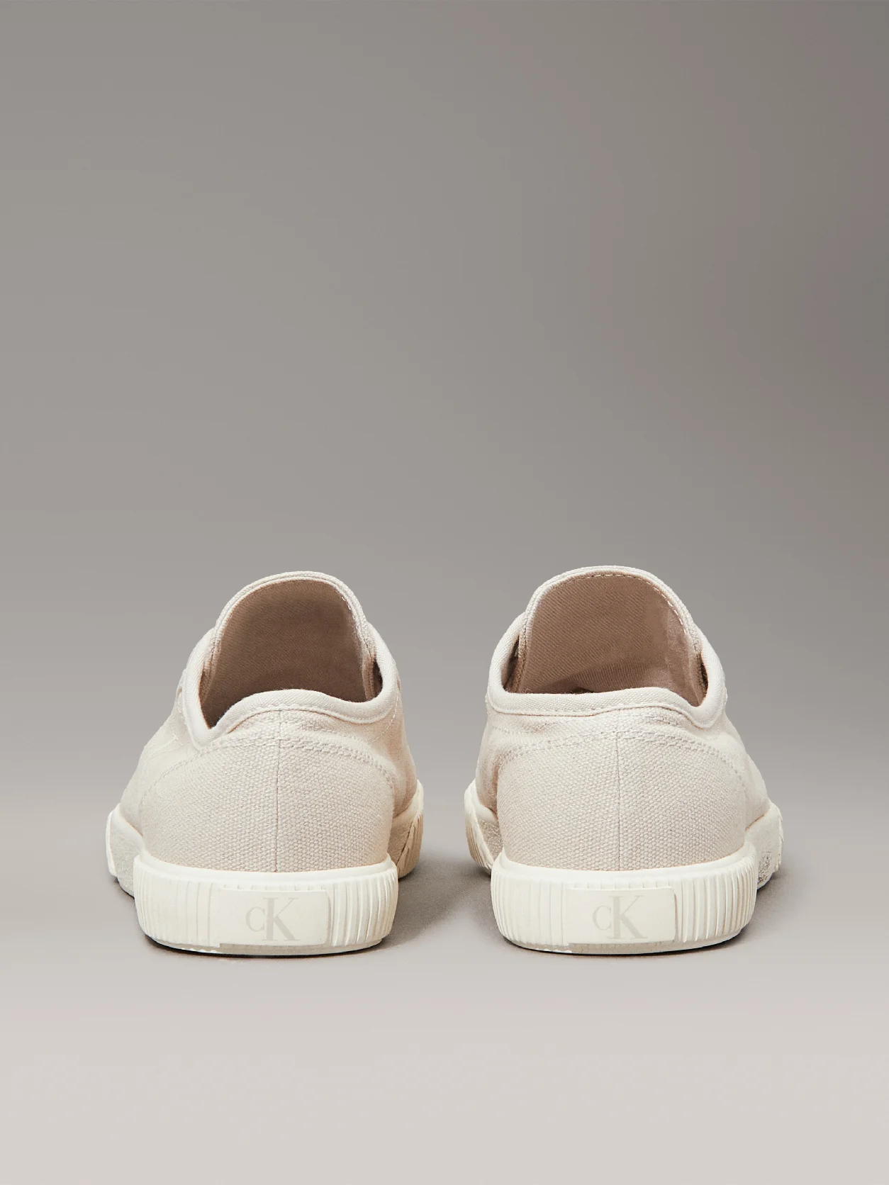 Eggshell Canvas Low Profile Trainers