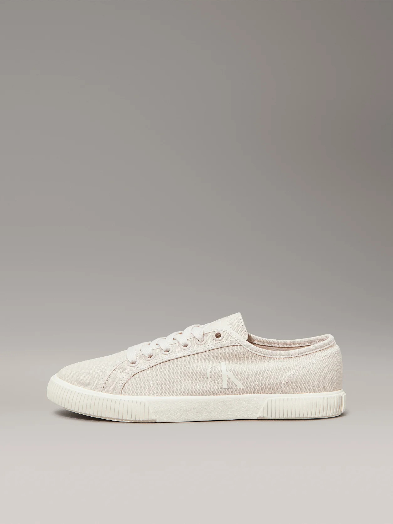 Eggshell Canvas Low Profile Trainers