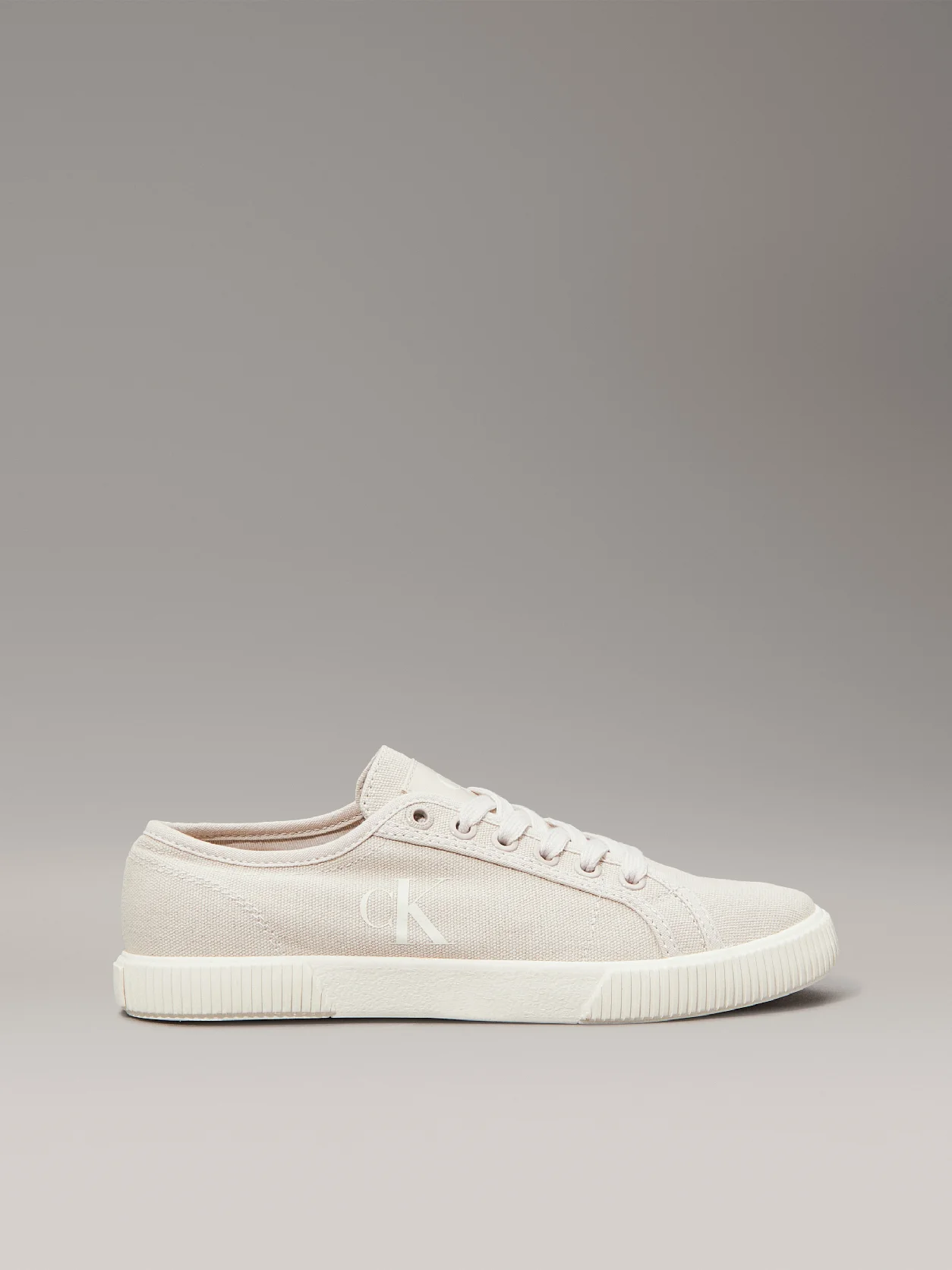 Eggshell Canvas Low Profile Trainers