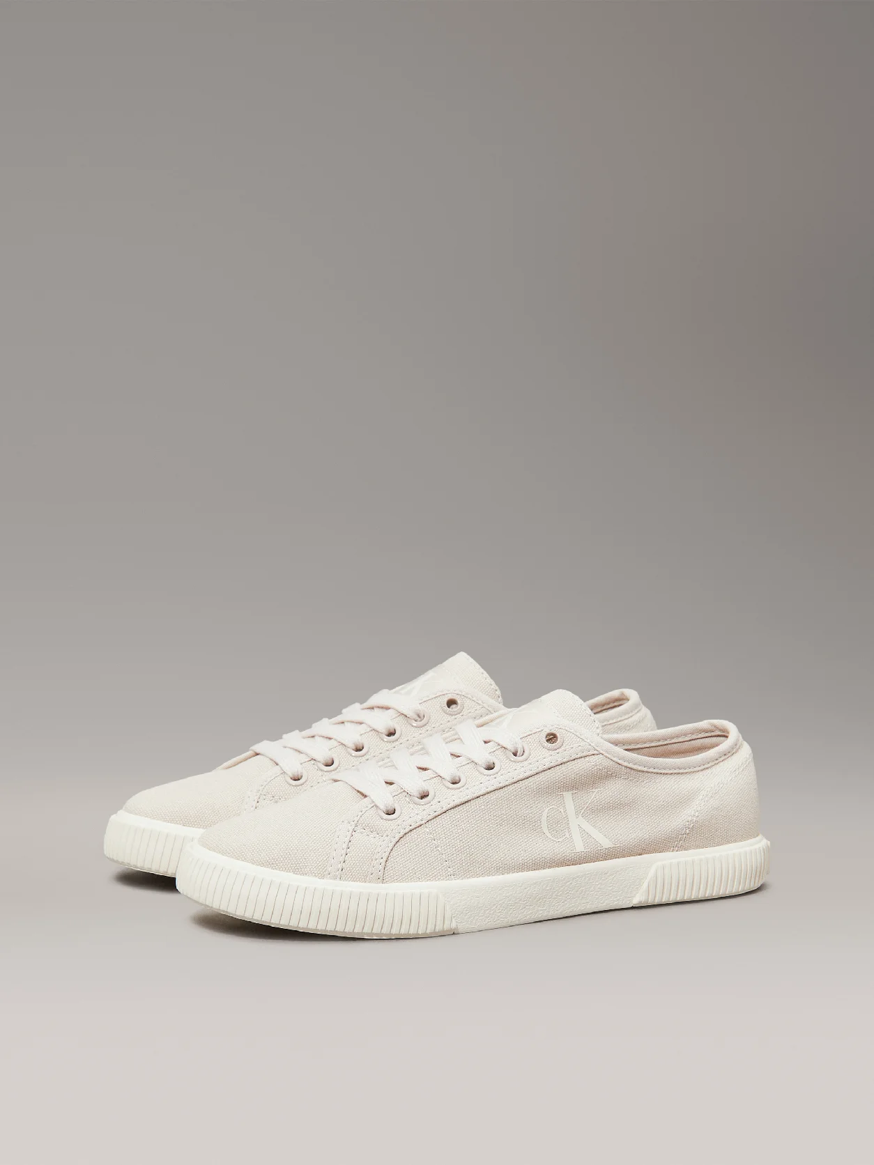 Eggshell Canvas Low Profile Trainers