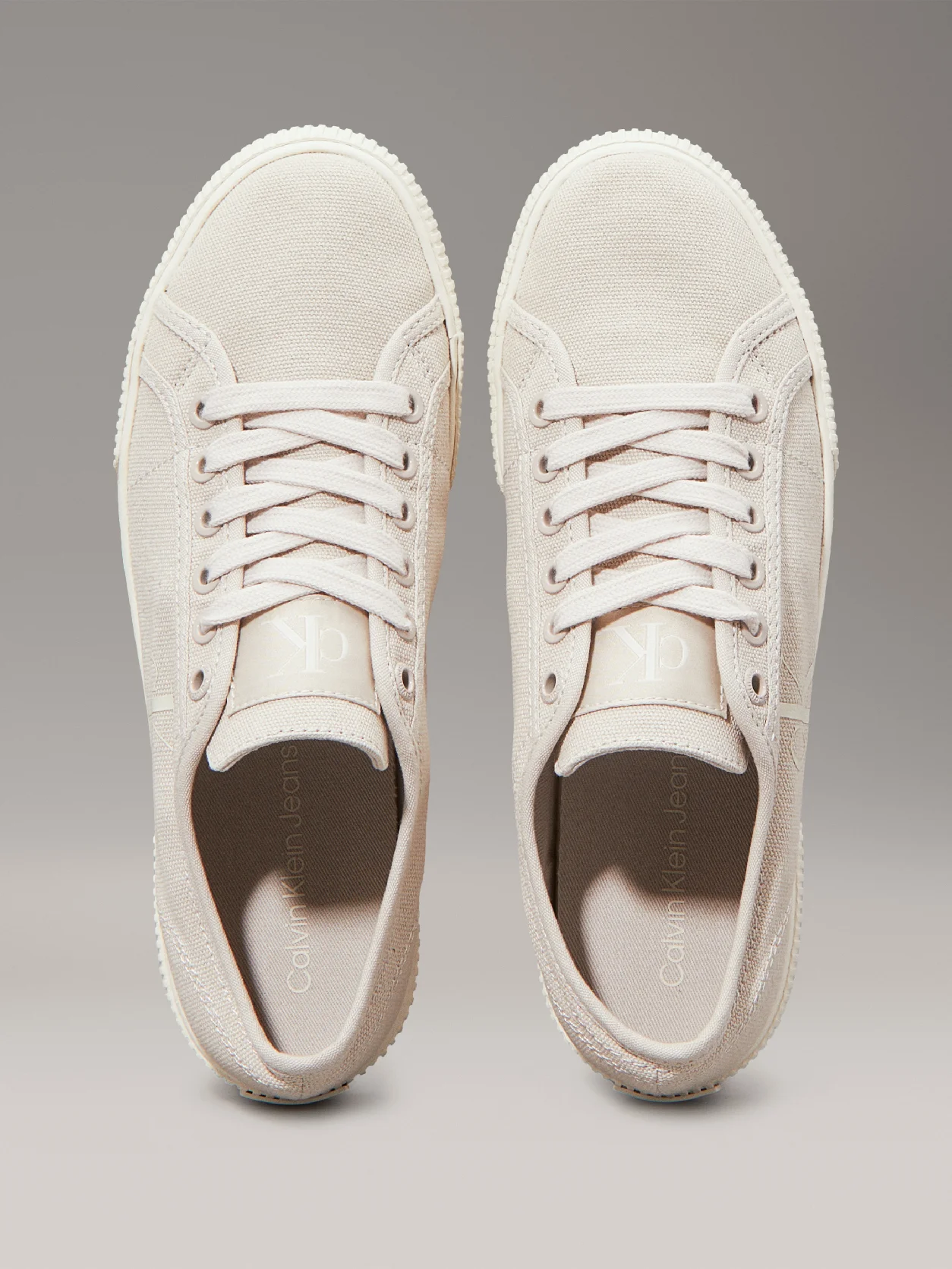 Eggshell Canvas Low Profile Trainers